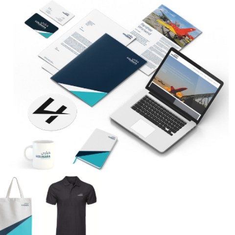 Houbara branded stationery and merchandise
