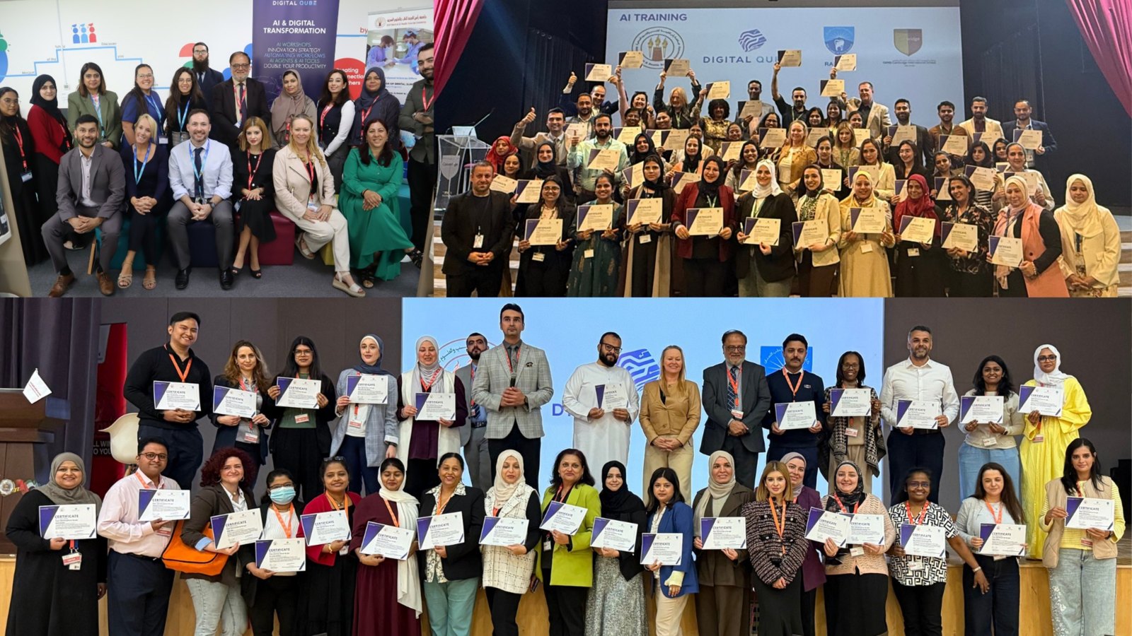 Educators with certificates from the RAKCODS AI training