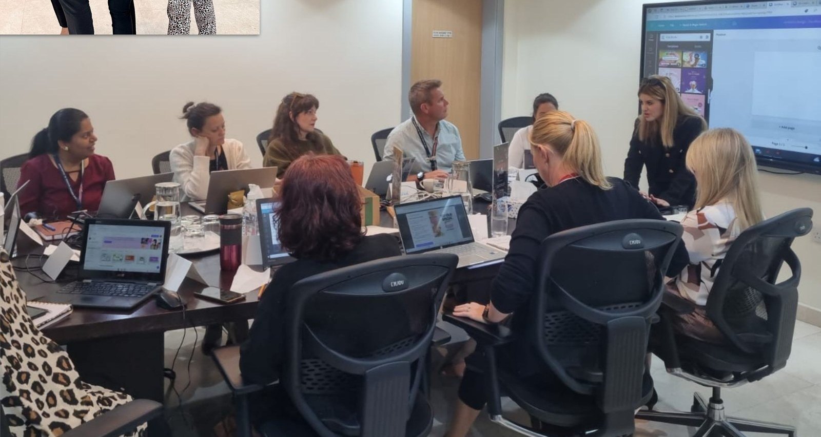 School staff in a design and branding training session